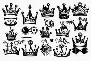 Crown on fire tattoo idea