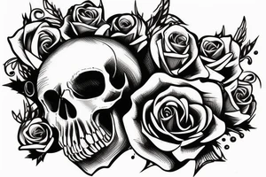 Kissing skull tattoo idea