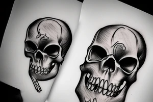 Kissing skull tattoo idea