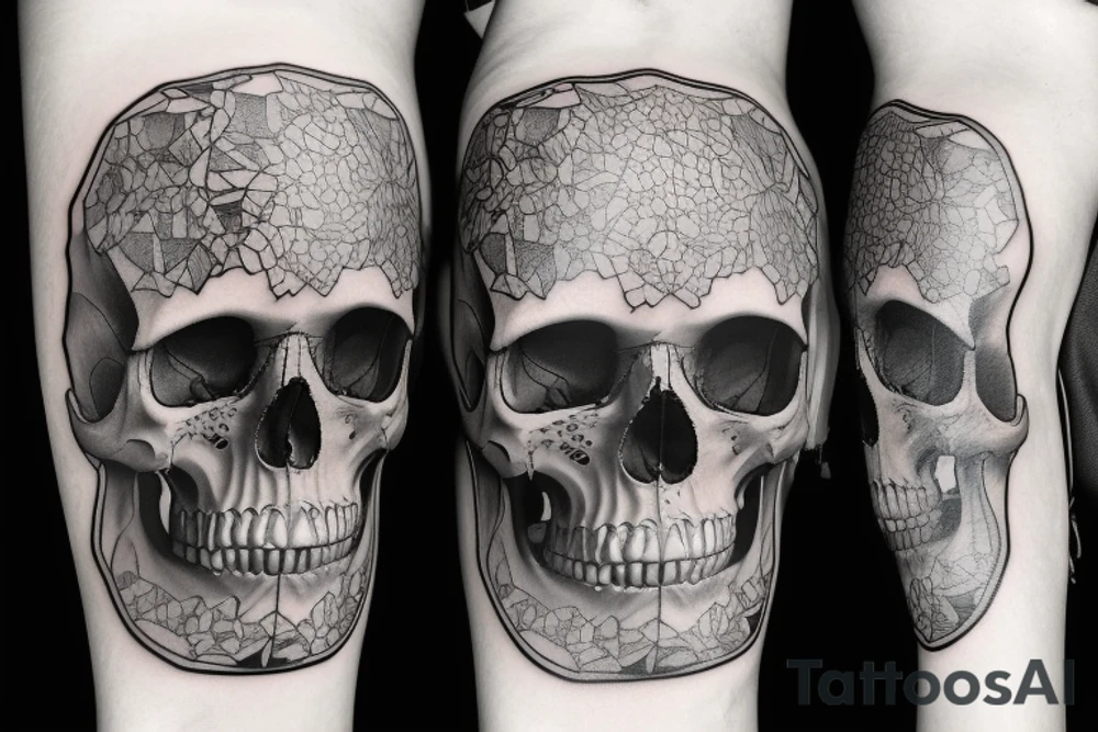 Kissing skull tattoo idea
