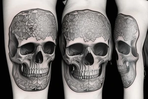 Kissing skull tattoo idea