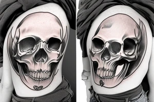 Kissing skull tattoo idea