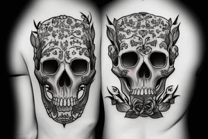 Kissing skulls tattoo idea