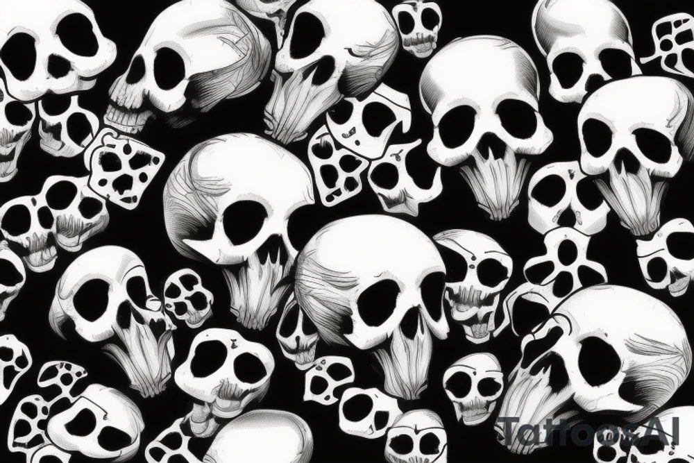 Kissing skulls tattoo idea