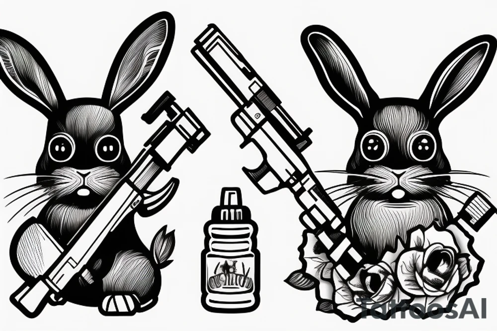 Rabbit with a gun tattoo idea