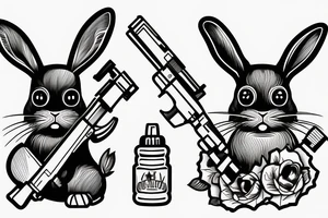 Rabbit with a gun tattoo idea