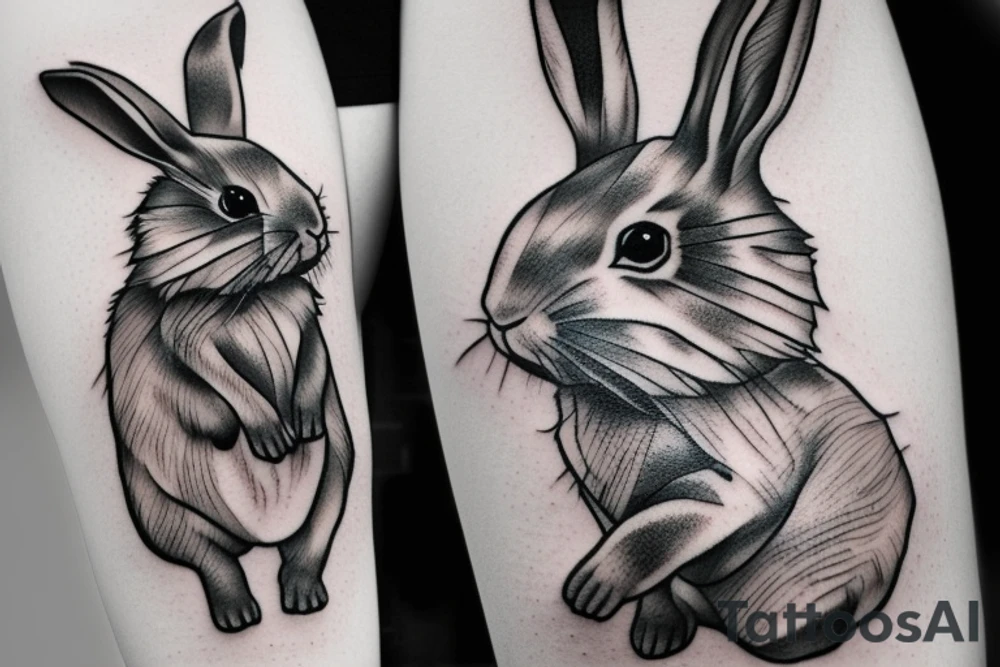 Rabbit with a gun tattoo idea