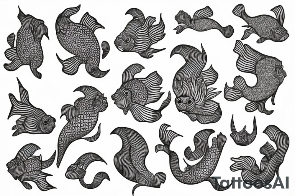 Two coy fish tattoo idea