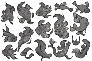 Two coy fish tattoo idea