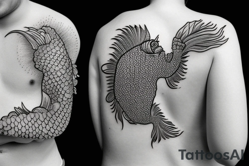 Two coy fish tattoo idea