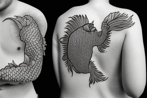 Two coy fish tattoo idea