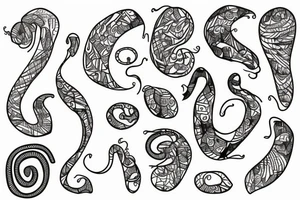 Squiggly long lines tattoo idea