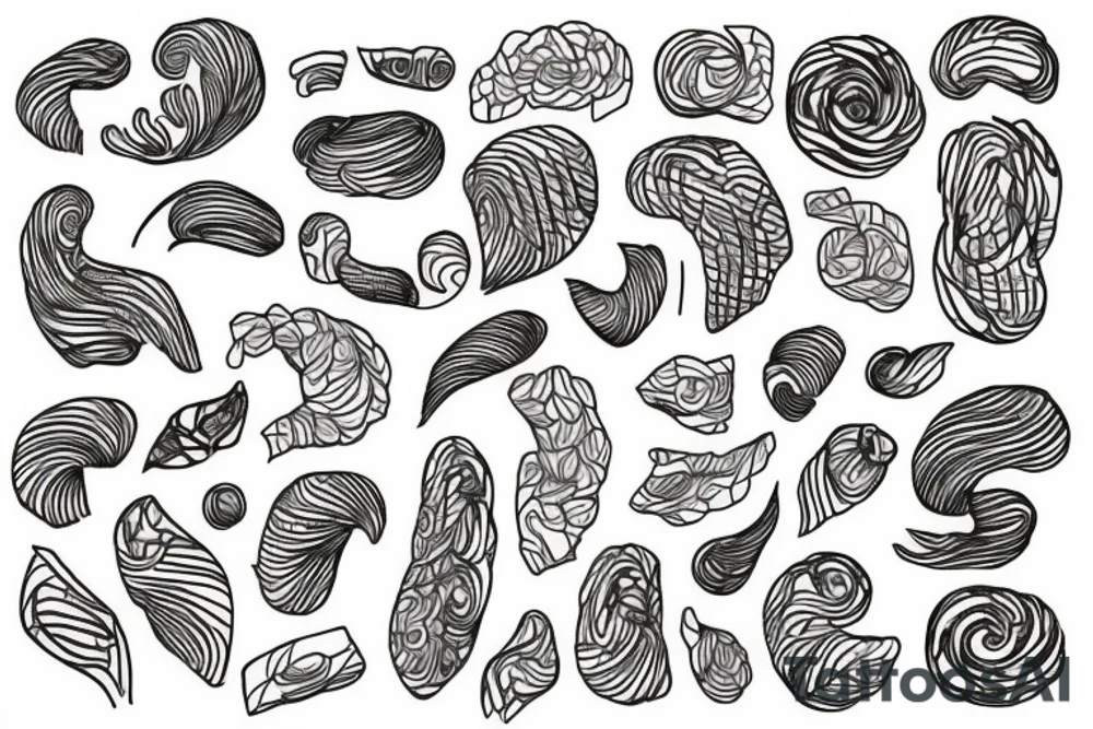 Squiggly long lines tattoo idea