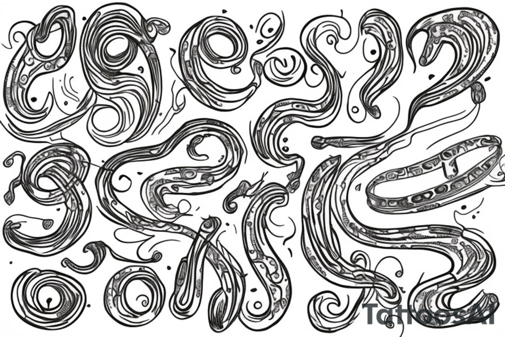 Squiggly long lines abstarct tattoo idea