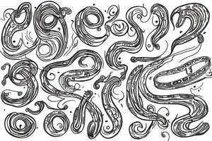 Squiggly long lines abstarct tattoo idea