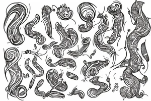 Squiggly long lines abstarct tattoo idea
