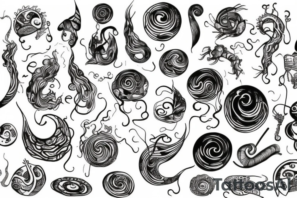 Squiggly long lines abstarct tattoo idea