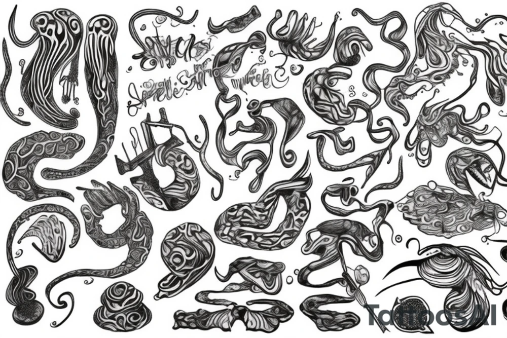 Squiggly long lines abstarct tattoo idea