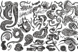 Squiggly long lines abstarct tattoo idea