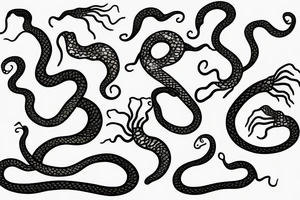 Squiggly long lines abstarct snake tattoo idea