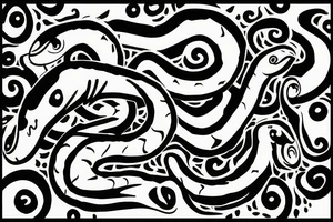 Squiggly long lines abstarct snake tattoo idea