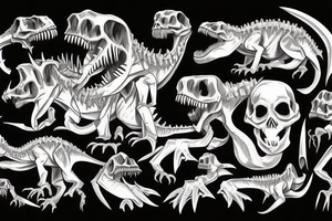 Evil dinosaur skeleton tattoo idea