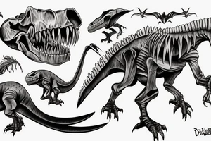 Evil dinosaur skeleton tattoo idea