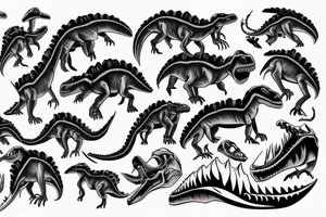 Evil dinosaur skeleton tattoo idea