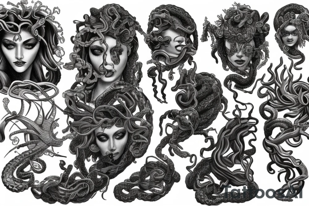 Medusa, maximalist tattoo idea