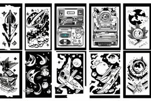 Retrowave space tattoo idea