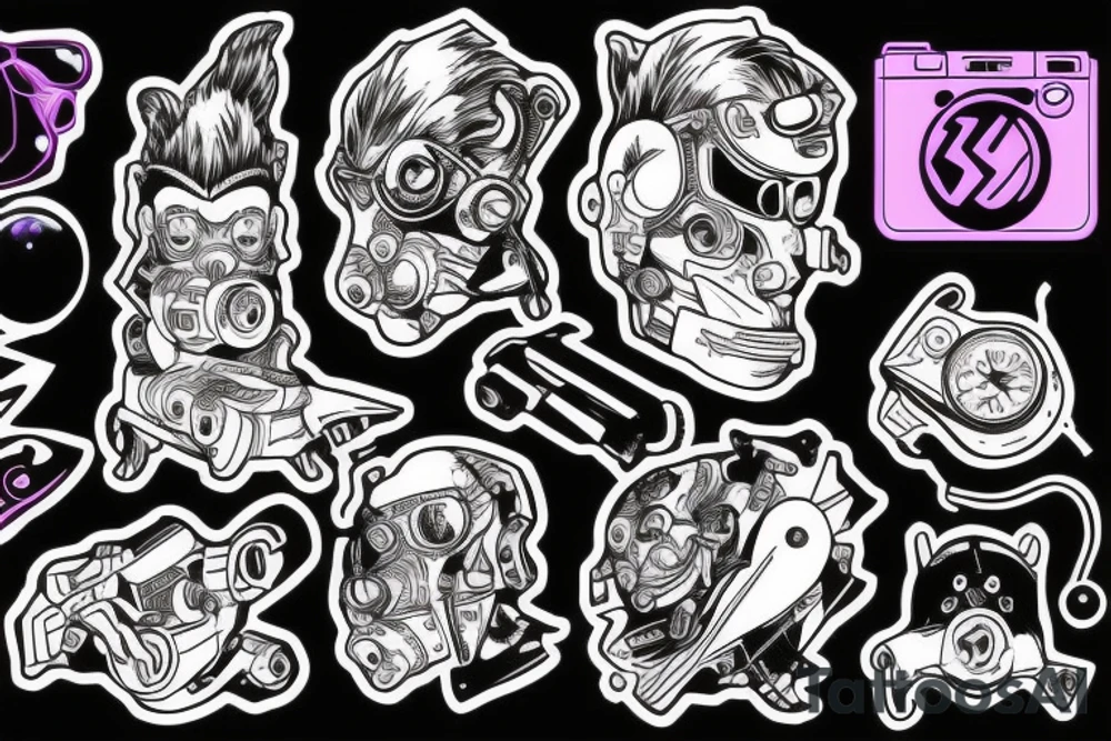 space monkey retrowave tattoo idea