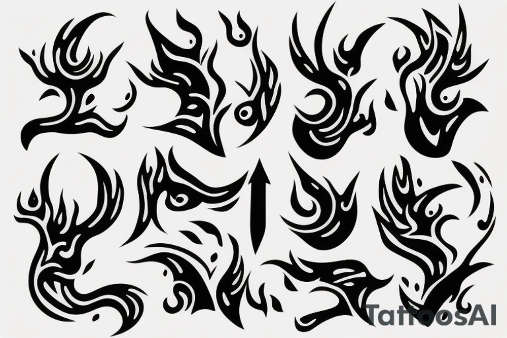 stick figure with head on fire tattoo idea