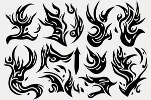 stick figure with head on fire tattoo idea