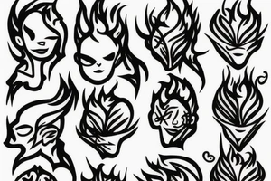 stick figure with head on fire tattoo idea