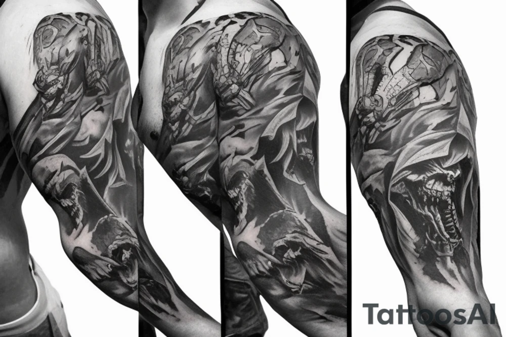Doom slayer tattoo for sleeve tattoo idea