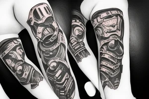 Doom slayer tattoo for sleeve tattoo idea
