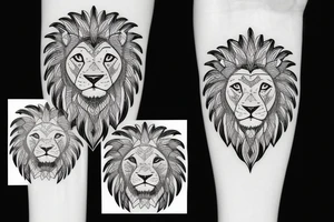Lion with family tattoo idea