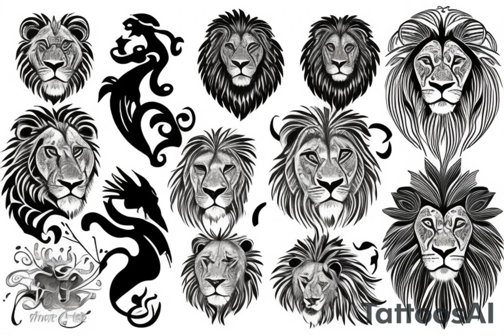 Lion family tattoo idea