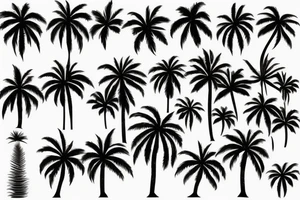 Palm trees with number 4 in the middle tattoo idea