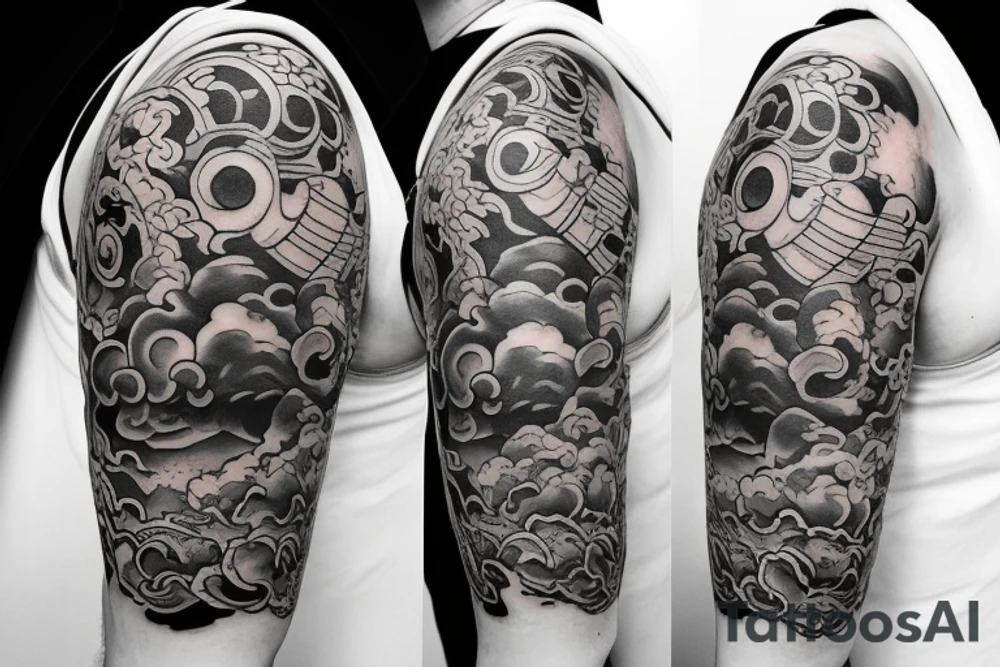 Earth cloud water fire tattoo idea