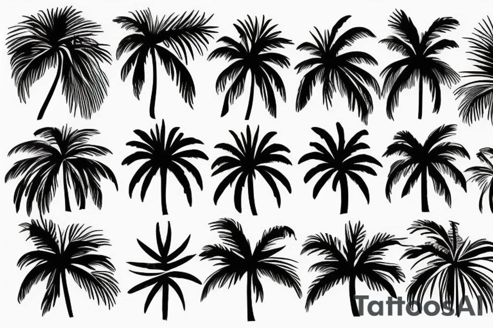 Beach palm tress tattoo idea