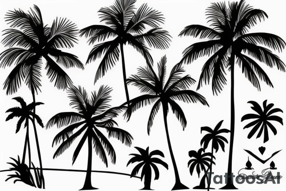 Beach palm tress tattoo idea