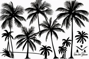 Beach palm tress tattoo idea