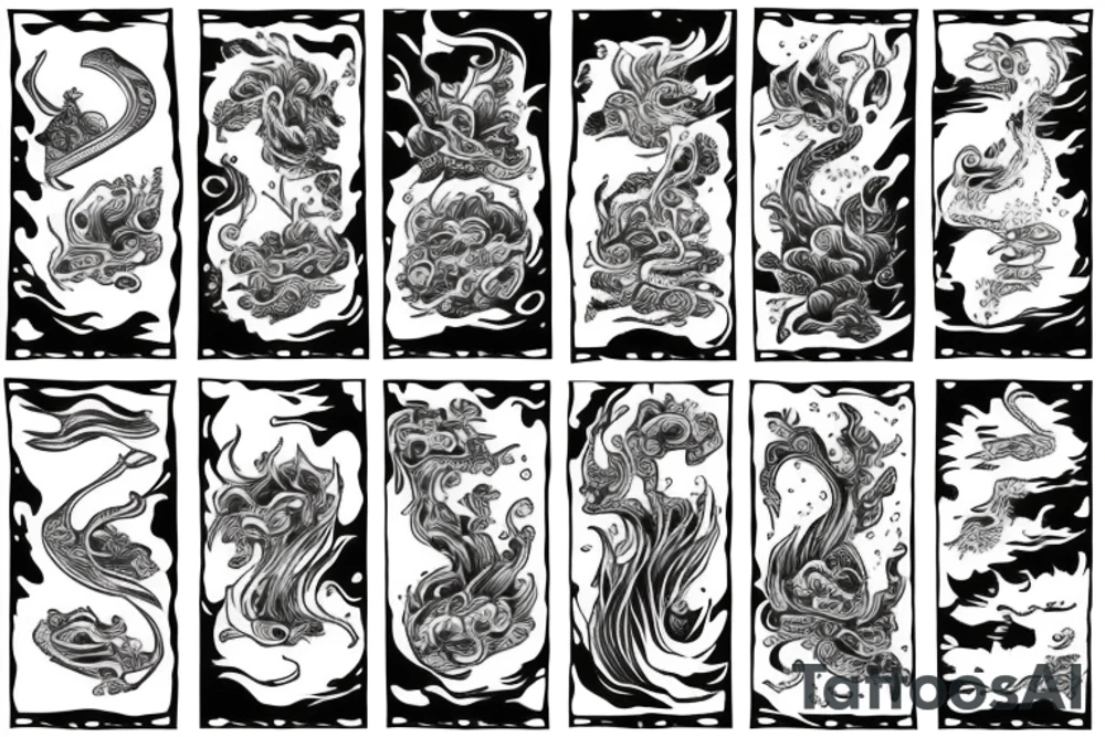Water wind earth fire tattoo idea