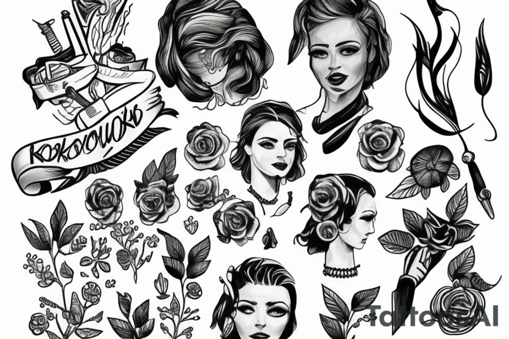 worker and kolkhoz woman tattoo idea