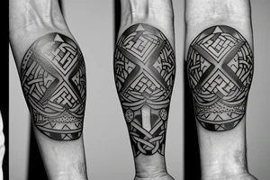 round the forearm nordic, viking, haiking, camping, cycling tattoo idea