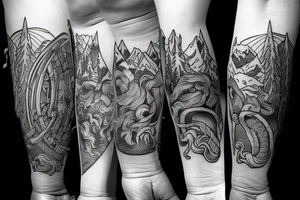 around on the forearm : nordic, viking, haiking, camping, cycling tattoo idea