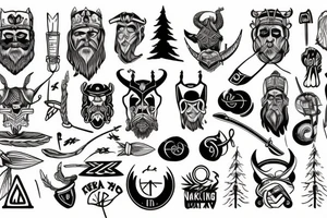 around on the forearm : nordic, viking, haiking, camping, cycling tattoo idea