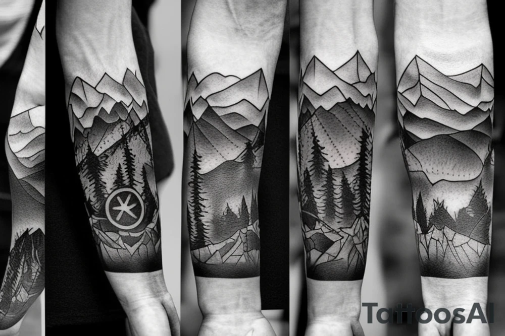 around on the forearm : nordic, viking, haiking, camping, cycling tattoo idea