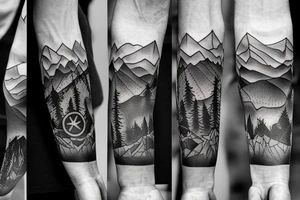 around on the forearm : nordic, viking, haiking, camping, cycling tattoo idea